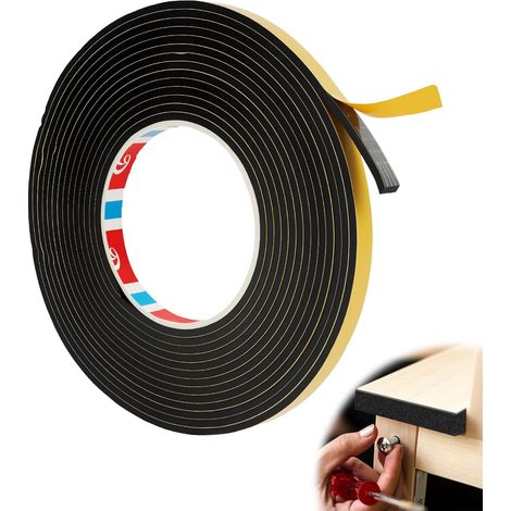 m 10 x 3 mm Dichtungsband, EVA-Schaumklebeband, wasserdicht, für Tür- und Fensterisolierung, geeignet für industrielle Anwendungen und zur Stoßdämpfung (Klebeband) (1/5)