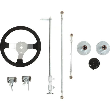 Decdeal 300 mm go karts kit de volant kit de tir à bille à bille de bille de ralentissement du joint de rack pour 100cc 125cc 140cc 150cc kart quad (1/5)