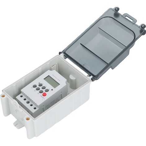 Minuterie de pompe de piscine, résine résistante à la pluie, coque PC, interrupteur d'eau Programmable avec verrouillage par mot de passe pour l'extérieur (1/5)