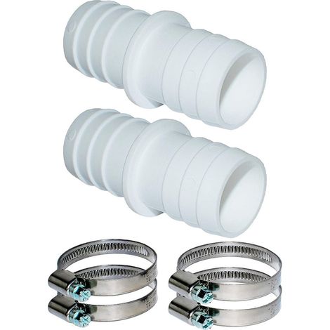 Raccord de tuyau - tuyau de piscine 32 mm - collier de serrage - 2 raccords de tuyau - raccord de tuyau 32 mm à 32 mm-AquaForge (1/5)
