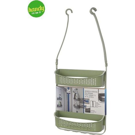 Mensola doccia Feridras Fox 2 ripiani Verde Salvia
