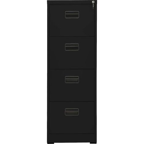 Maison Exclusive - Armario archivador de acero negro 46x62x133 cm (1/5)
