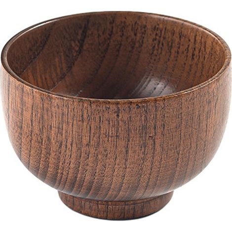 Bol en bois de jujubier laqué ancien, style japonais, bol à soupe et riz, vaisselle en bois pour enfants et adultes, taille moyenne 10,5x6,5 cm (1/5)