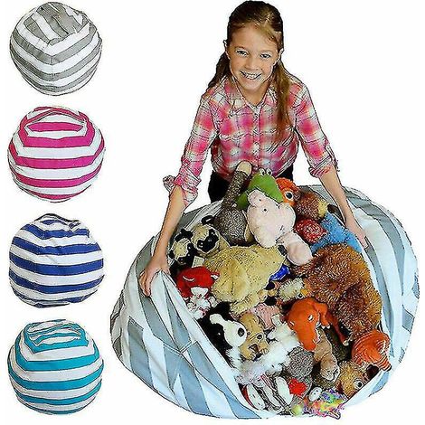 Filiyano-Très grand pouf de rangement pour jouets en forme d'animaux, housse de pouf pour enfants, siège moelleux, bleu (1/4)