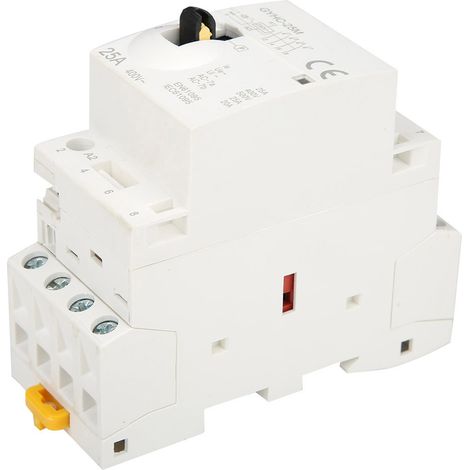 Contacteur secteur domestique 4P 25A 220V 50Hz sur rail DIN avec interrupteur de commande manuel 4NO