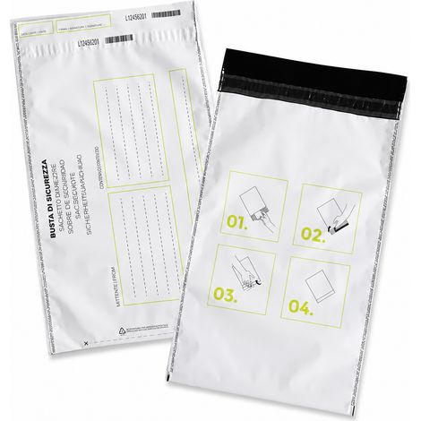 Buste di Sicurezza Antimanomissione 270x400 mm con Barcode e Codice Numerico - Packaging: 100 Buste