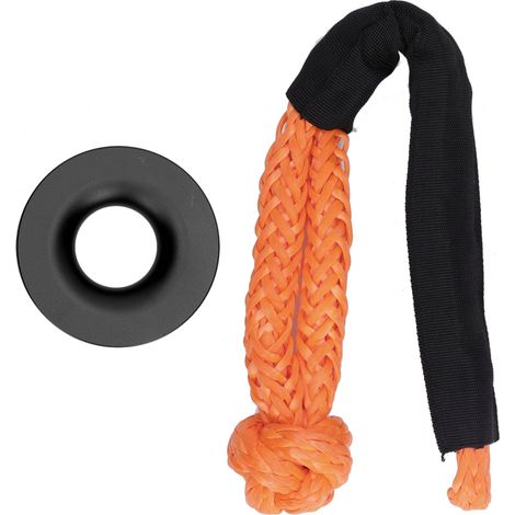 Treuil anneau de récupération en alliage d'aluminium noir, crochet de remorquage robuste pour véhicule, anneau d'extraction haute résistance, accessoire 4x4, couleur noire mate, fixation universelle. (1/5)