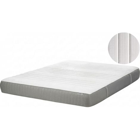 Colchón de espuma viscoelástica duro con funda extraíble de poliéster blanco y gris 180 x 200 cm Fancy (1/5)