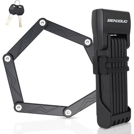 pair Antivol de vélo, antivol pliable avec support à clés, antivol en acier allié, antivol pliable haute sécurité