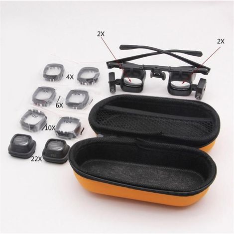 Loupe Bandeau 24X avec Lumière LED pour, Réparation de Montres, Loupe à Souder, Lunettes de Soudage (1/4)