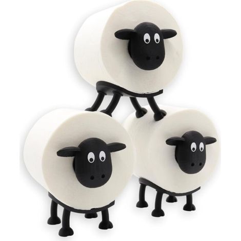 le mouton des toilettes - Porte-papier toilette pour rouleaux de 38 et 42 mm - Mouton - Porte-rouleau de papier toilette (lot de 3)