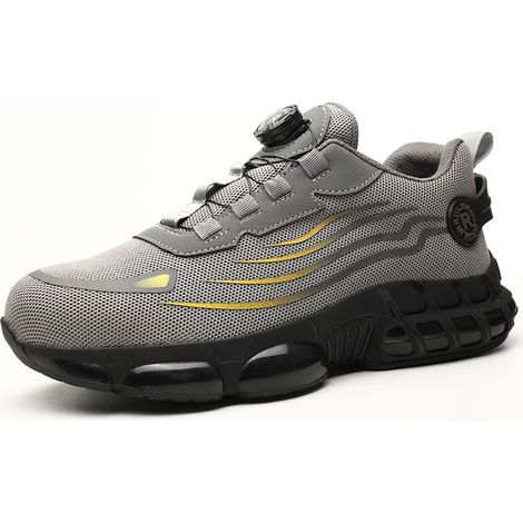 Chaussures de sécurité homme pour chantier, légères et robustes, coques anti-écrasement, semelle antidérapante, idéales pour le travail en atelier, taille 42-46, 1 paire.