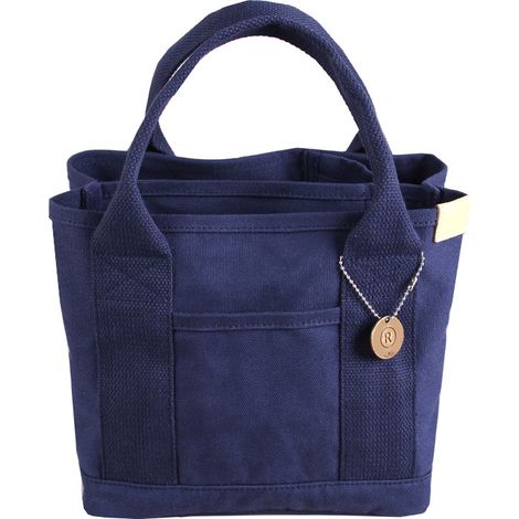 Sac isotherme en toile bleu foncé grand format, cabas à déjeuner solide couleur unie, portable pour le sport et le travail.
