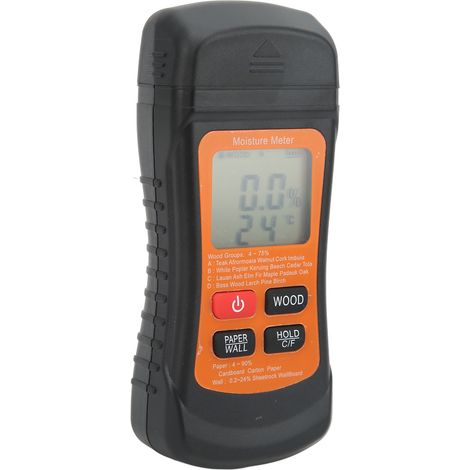 Wood Moisture Meter Temperature Detector Tester Digital Display Tool for Paper Wall
