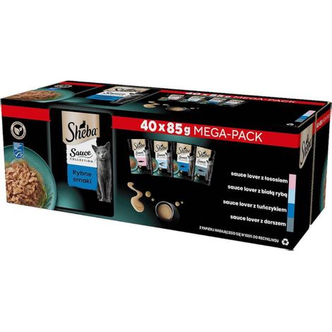 Sobres de salsa Sheba con sabor a pescado, 40 unidades de 85 g (1/3)