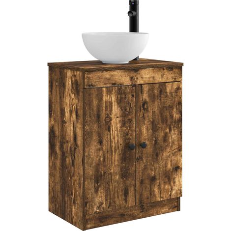 Mobile da bagno con lavabo Rovere Fumo 54 x 35 x 83 cm vidaXL