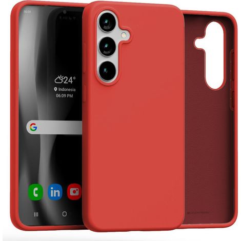 Coque en silicone rouge Mercury pour Samsung Galaxy S25 Plus