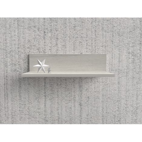 MaMa Store Mensola Ripiano 50cm a L da Muro, Quercia Bianco, 50CM x 22CM x 13CM (1/5)