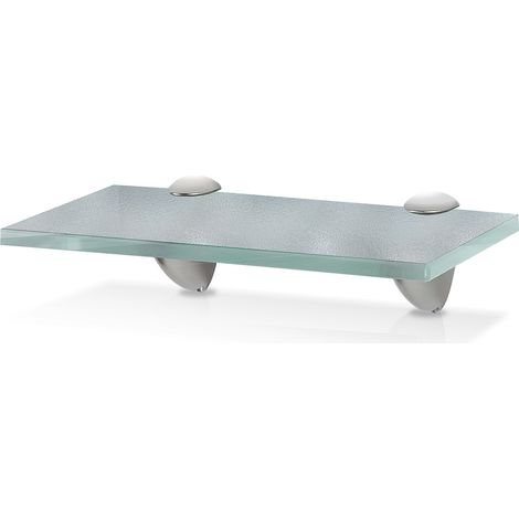 Glasregal 20x10x0,8 cm mit Halterung Glasboden Wandregal Badregal Ablage Regal Hängeregal Milchglas