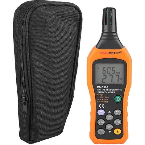 PM6508 Hochpräzises, tragbares digitales LCD-Temperatur- und Feuchtigkeitsmessgerät/Thermometer/Hygrometer