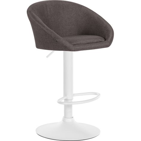 Sgabello bar girevole 360° seduta regolabile in altezza in tessuto grigio scuro base metallo bianco 100004775