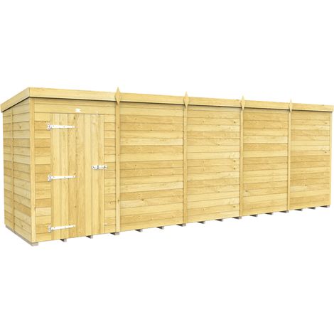 20 x 5 Feet Pent Shed - Single Door Without Windows - Wood - L147 x W589 x H201 cm