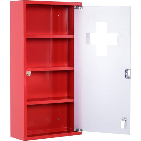 Armadietto per Medicinali Rosso 60x30x12 cm (1/5)