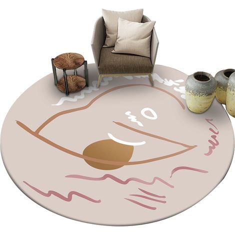 Tapis Rond - 60 x 60 cm - Pour Chambre À Coucher Salon Bureau Cuisine Entrée - Anti-Dérapant - 1 Pièce (1/5)