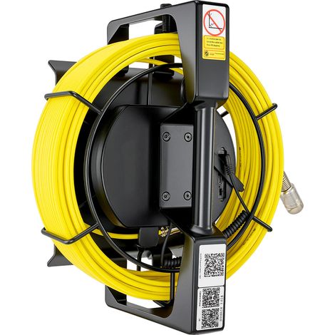 Mophorn Telecamera per Ispezione Tubazioni 30 m con WiFi, Endoscopio IP68 con 12 Luci LED, Alimentazione DC, Compatibile con Smartphone e Tablet, Ideale per Fognature e Scarichi, Giallo (1/5)