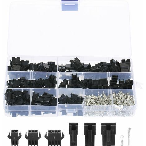 480Pcs Jst Sm 2.54Mm Pas 2 Broches 3 Broches 4 Broches De Connecteur Boitier Assortiment Kit Feminin Et Masculin Dupont Jeu De Connecteurs (1/5)