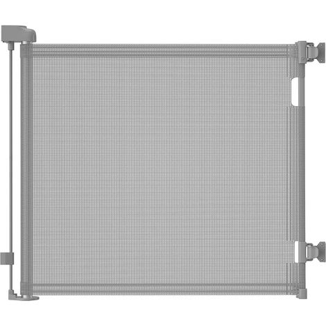 Barriere de Securite Enfant bebe Extensible Retractable 0-140cm - Barriere Escalier Enfant et Chien pour Interieur/Exterieur, Couloirs(Gris) (1/5)