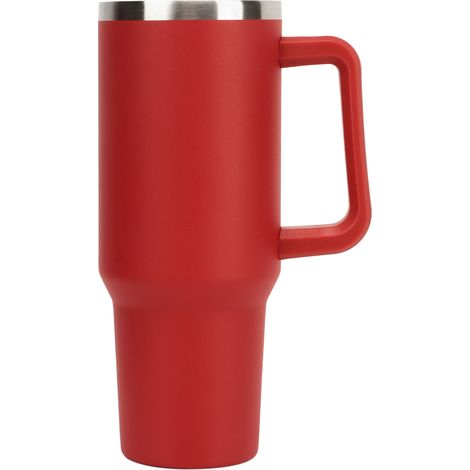 Mug isotherme en acier inoxydable de 1,2 litre (40 oz) avec poignée et paille, garde les boissons froides, type de bouteille d'eau chaude 1. (1/5)