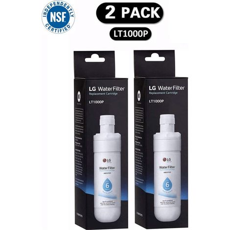 Lot de 2 filtres à eau de rechange pour réfrigérateur LT1000P2, 6 mois/200 gallons, blancs. (1/5)