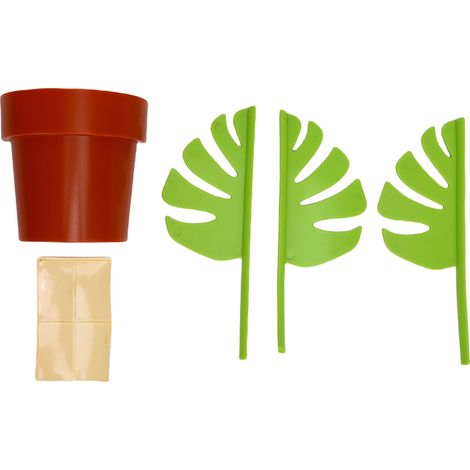 Porte-brosses à dents miroir montage design pot fleur – Organisateur avec feuilles maison hôtel salle bain, salle de bain (1/5)