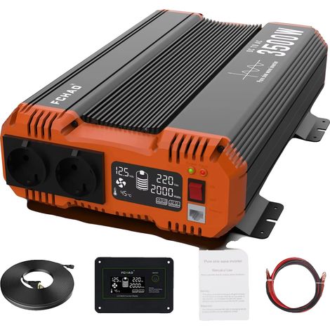 Inverter CC-CA, onda sinusoidale pura, telecomando, 3500 W, Europa-d, 24 V-b, 220-240 V-d (1/2)