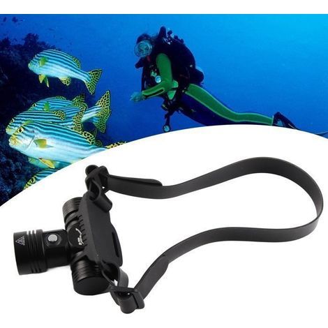 BelleRise – Taucher-Stirnlampe – DH01 8000 lm IPX8 60–100 m – Unterwasser & Camping – Schwarz (1/5)
