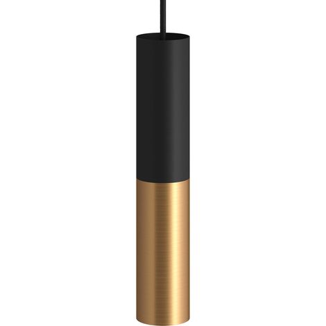 Lámpara Colgante Creative-Cables Modelo PSMV Pantalla Doble Tub-E14 Casquillo Fino Negro (1/5)