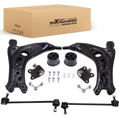 Maxpeedingrods – Triangles avant pour Seat Ibiza III, Cordoba, Skoda Fabia, VW Polo – Kit complet avec rotules et roulements – Installation facile, performance optimale (1/5)