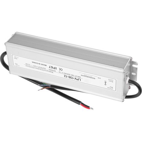 Alimentation à découpage étanche IP67 150W 12V avec protection surtension, convertisseur industriel LPV-150-12 pour LED et équipements extérieurs. (1/5)