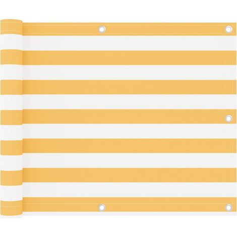 Balcony Screen White and Yellow 75x400 cm Oxford Fabric vidaXL
