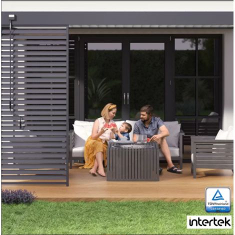 Pérgola bioclimática adosada Ombrea VS 3x4M - V2 - Antracita/Blanco
