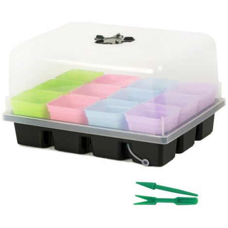 Kit de plateau de démarrage de semences, plateau de démarrage de semis à 12 trous, kit universel pour le démarrage des semences, la germination des semis et les outils de propagation (1/5)