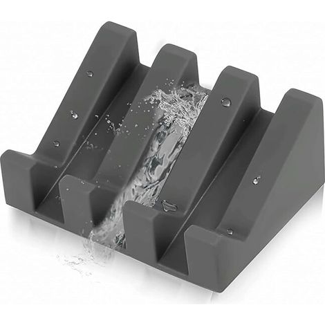 YMYNY Porte Savon Silicone Moderne - Anti-dérapant - Support à Savon Design Élégant pour Salle de Bain ou Cuisine - Surface Inclinée avec Évacuation d'eau pour Mieux Conserver Le Savon