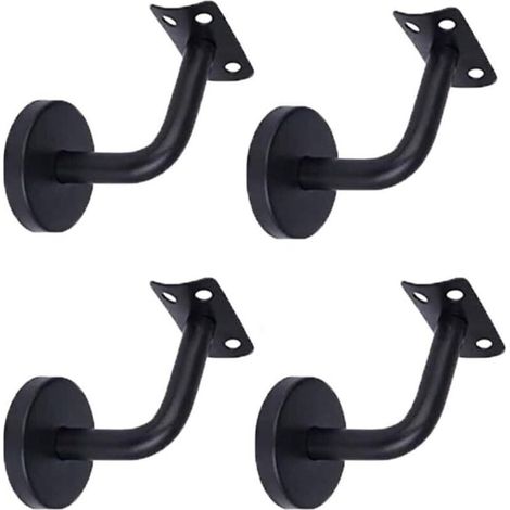 Handlaufhalterungen, Edelstahl-Handlaufhalterungen, Wandmontage-Handlaufhalterung für Treppengeländer, (4 Stück, Schwarz)