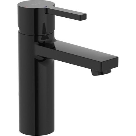 MEZCLADOR LAVABO MONOMANDO LISO NAIA CON AIREADOR NEGRO TITANIO (1/2)
