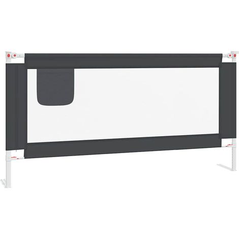 Barrière de sécurité de lit d'enfant  Barrière de protection Gris foncé 180x25 cm Tissu CFW76748 (1/5)