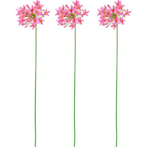 Fleur Artificielle Agapanthus 3pcs Rose Rouge, Décor Européen pour Maison et Mariage, Arrangement Flexible de Style Sofa (1/5)