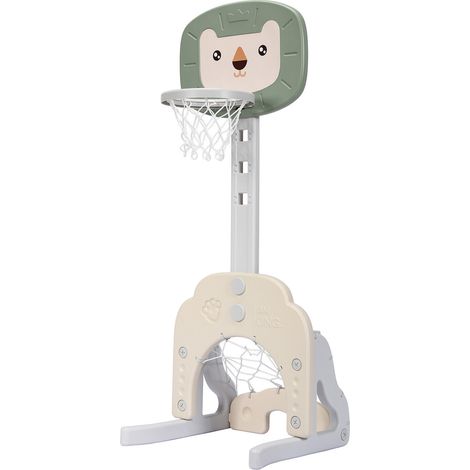 3-in-1 Basketball Hoop Set Stand Toddler Basketball Hoop Indoor & Outdoor Toys (1/5)