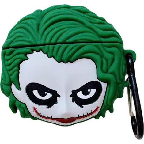 Silikonhülle für AirPods 3, stoßfeste Schutzhülle für AirPods 1/2 mit Karabinerhaken, ultradünn, kompatibel mit kabellosem Laden, niedliche 3D-Softcase-Variante – Joker (1/5)