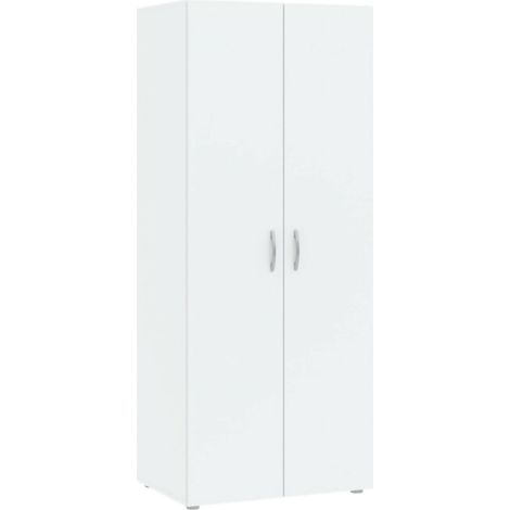 Dmora - Guardaroba 2 ante Cork, Mobile camera da letto, Cabina armadio portabiti, Armadio appendiabiti, 74x52 h179 cm, Bianco